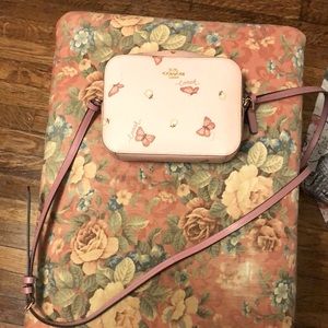 Coach mini camera butterfly blossom pink